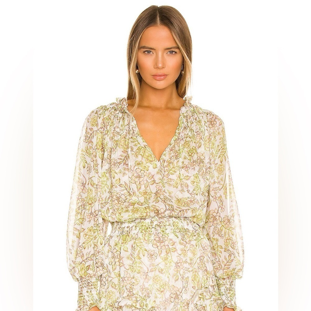 MISA Los Angeles Clio Top in Green Goddess.